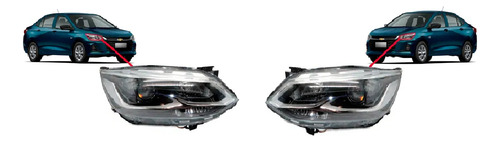 Par Faros Onix 2020 2021 2022 2023 F/cromado Led C/lupa