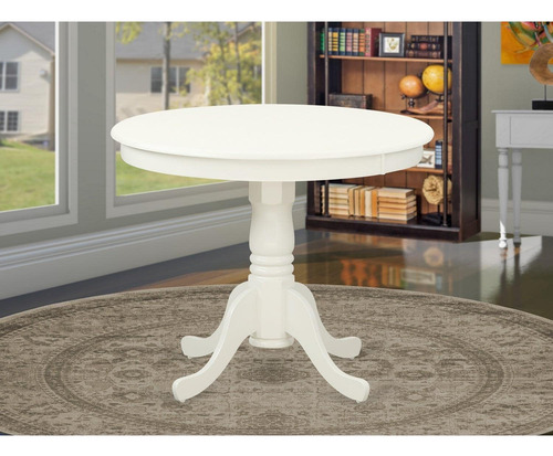 Mesa De Comedor Blanca Con Superficie Y Patas De Madera Maci