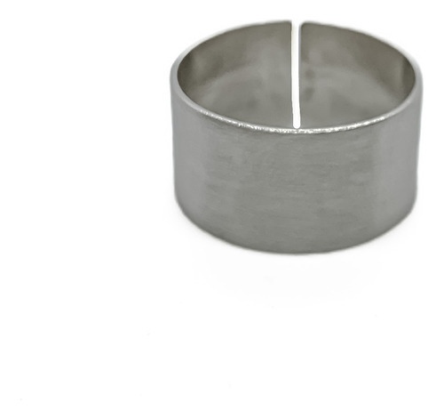 Anillo Cinta Ancha Acero Regulable 10 Mm Esmerialdo B) Mediano
