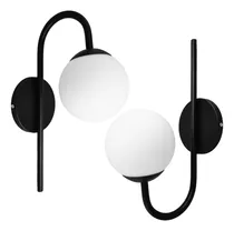 Comprar Kit 2 Luminárias Globo Cabeceira Arandela Jabuticaba Preto