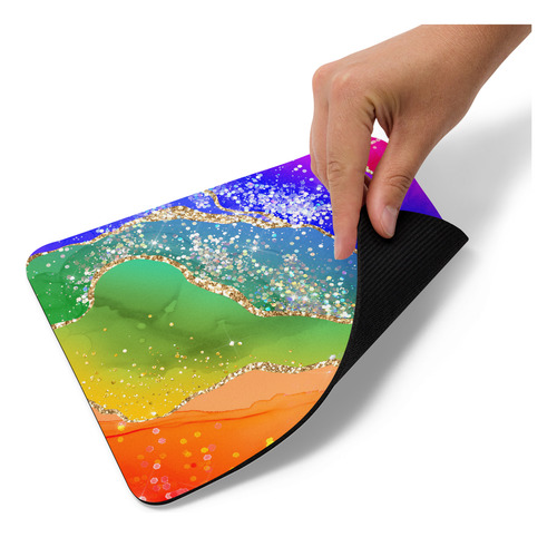 Mouse Pad Svart Diseño Con Colores Arcoiris Md2
