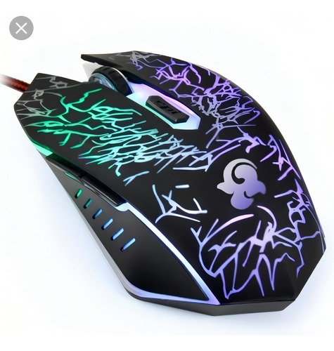 Mouse Gamer Semi-mecánico A70 Led Rgb Cable Nylon Uso Rudo Color Negro