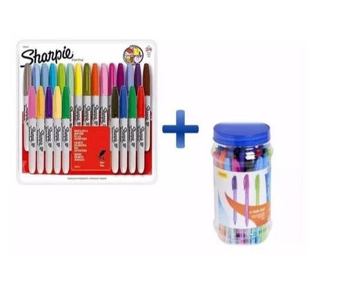 Pack Plumones Sharpie + Lapices Pasta / Mundo Descuentos