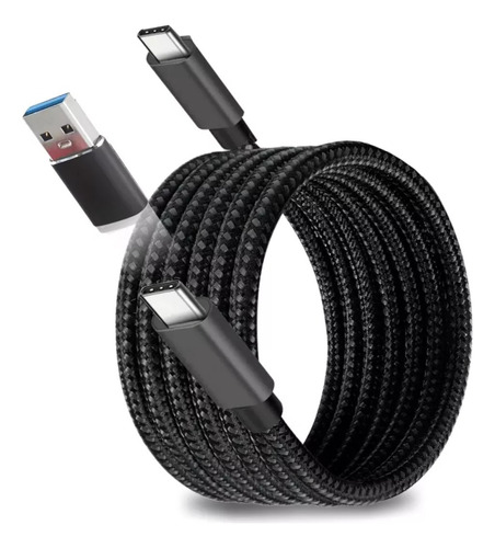 Cable Carga Rapida Usb C De 100w 5a Trenzado 3m + Adaptador 