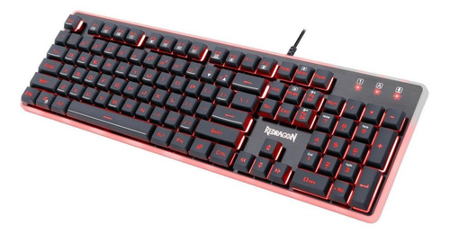 Imagen 3 de 4 de Teclado gamer Redragon Dyaus K509 QWERTY español latinoamérica color negro con luz de 7 colores