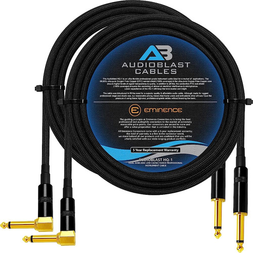 Audioblast - 2 Unidades - 15 Pies - Hq-1 - Braid (negro)flex