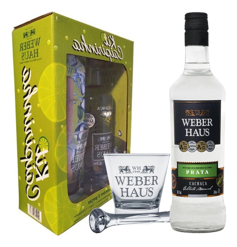 Cachaça Weber Haus Prata 700ml + Copo 350ml (kit Caipirinha)