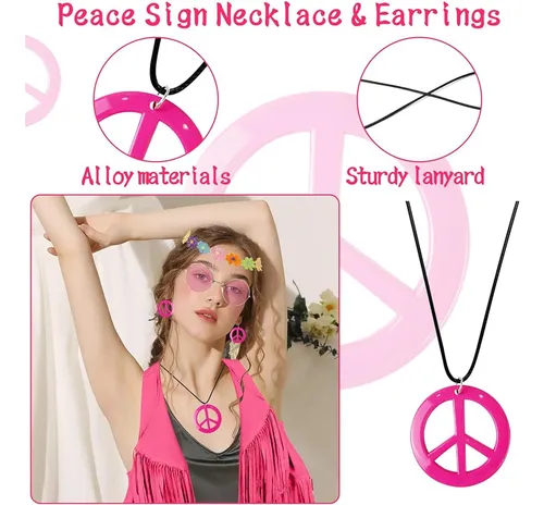 Funmular Trajes De Los Años 70 Para Mujer Disfraz Hippie Col