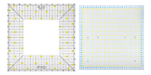 Regla De Acolchado Cuadrada Acrílica Para Bricolaje, 2 Unida