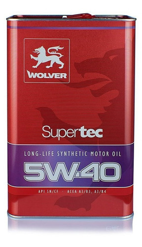 Aceite Wolver Supertec 5w40 X5l 100% Sintetico (no X-cess)