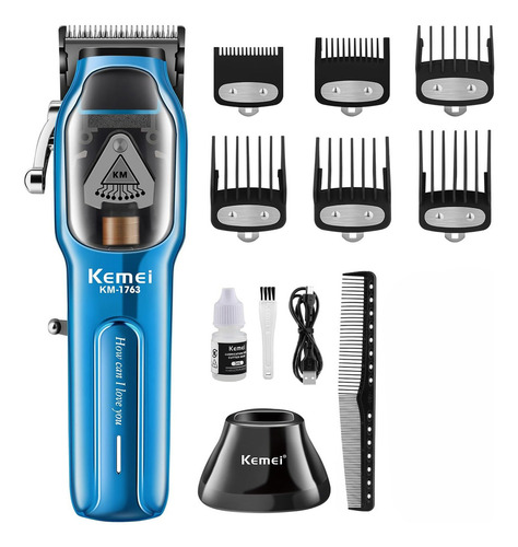 Maquina Corta Pelo Inalámbrica Inalambrica Kemei Color Azul