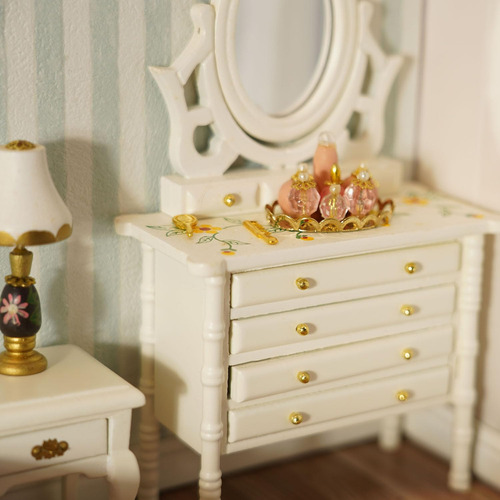 Tocador De Casa De Muñecas En Miniatura, 1 12 Muebles, Tocad