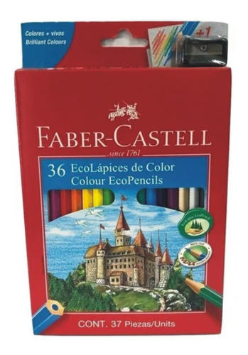 Lapices De Colores Faber Castell X 36 Largos Mas Sacapuntas