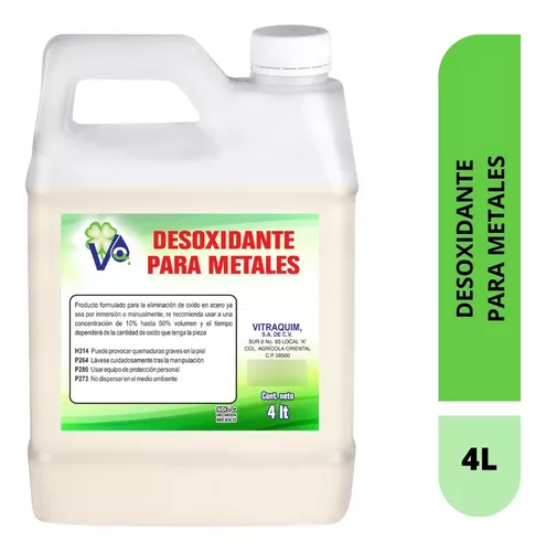 Desoxidante Para Metales 4 Litros Quita Oxido Industria