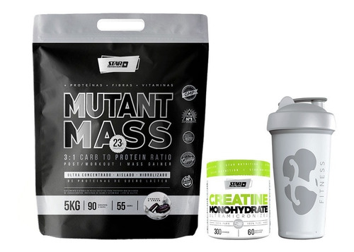 Mutant Mass 5 Kg Star Nutrition + Creatina 300 Gr +vaso