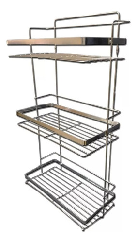 Imagen 2 de 5 de Organizador De Ducha Para El Baño 3 Estantes Cromado