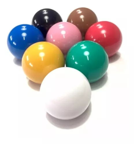 Jogo De Bola Para Sinuca Bilhar Snooker Regra Brasileira Coloridas 50 mm 8  Peças Lisas.