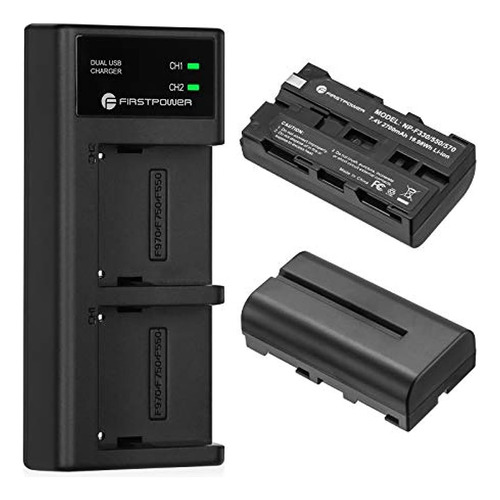 Batería Firstpower Np-f550 (paquete De 2 / 2700mah) Y Cargad