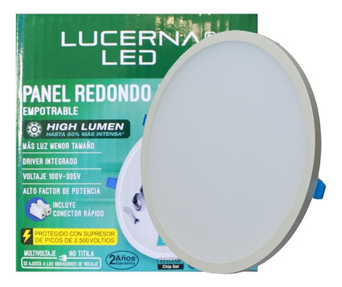 Panel Led Empotrar Redondo 18w 4000k Lucerna 