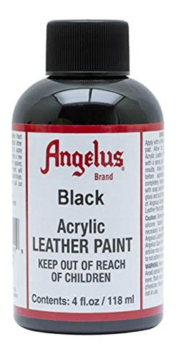 Pinturas Para Cuero De Angelus, Negro, 4 Onza Estándar