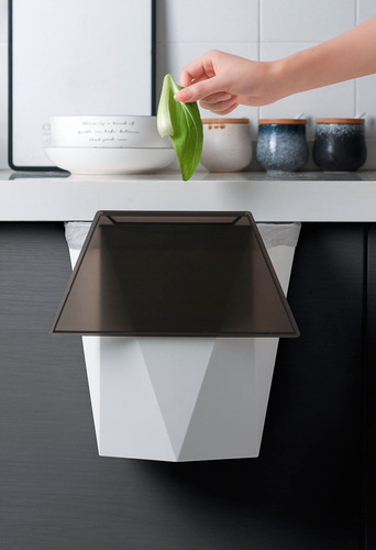 Bote De Basura Para Cocina, Bote Colgante Contapa Color Gris
