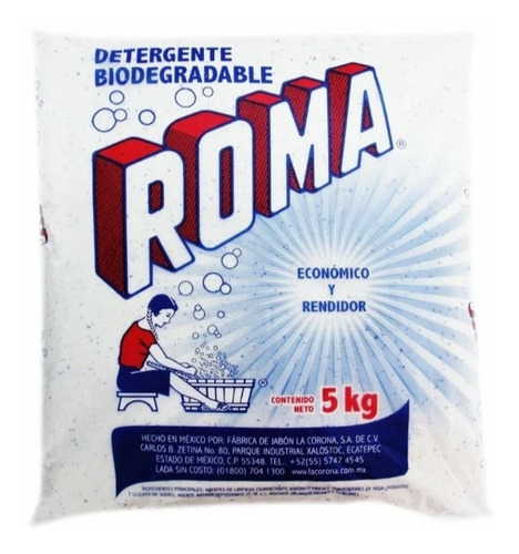 Detergente Biodegradable En Polvo Roma De 5kg