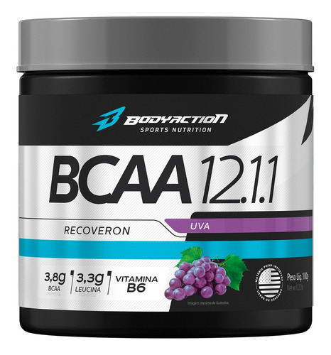 Bcaa 12:1:1 Recoveron 100g - Bodyaction Sabor Uva