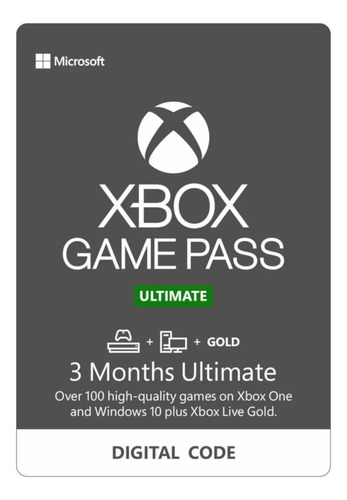 Xbox Live Ultímate Game Pass Por 6 Meses
