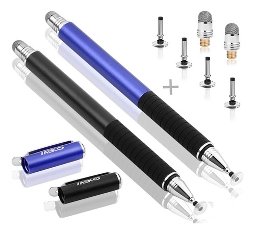 Pen Stylus Meko Universal/precisión 2en1/2pcs/black+blue