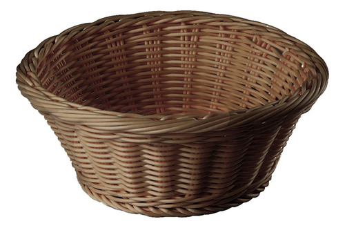 Cesto Y Panera Redondo Rattan Plástico 18.5 Cm Diámetro