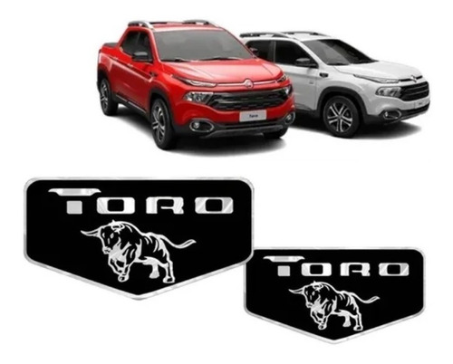 Par Emblema Brasão Fiat Toro - Adesivo Resinado