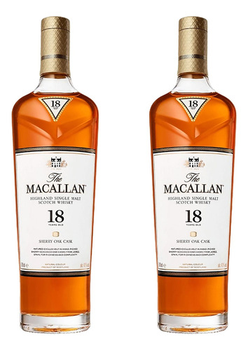 Pack De 2 Whisky The Macallan 18 Años Sherry Oak 700 Ml