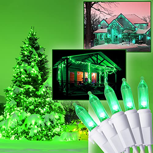 Luces Navideñas Led Azules, 100 Cuentas, Cable Blanco 26.9