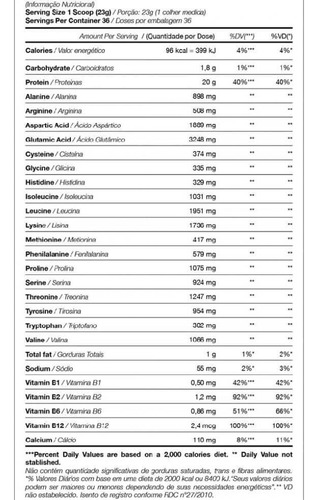 Whey Zero Refil (837g) - Sabor: Baunilha.