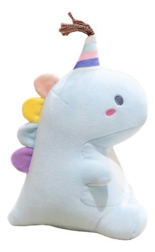 Peluche Muñeco De Dinosaurio Unicornio Celeste