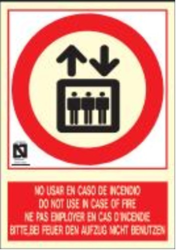 Promo - 3 Carteles - No Usar En Caso De Incendio - 21 X 30cm