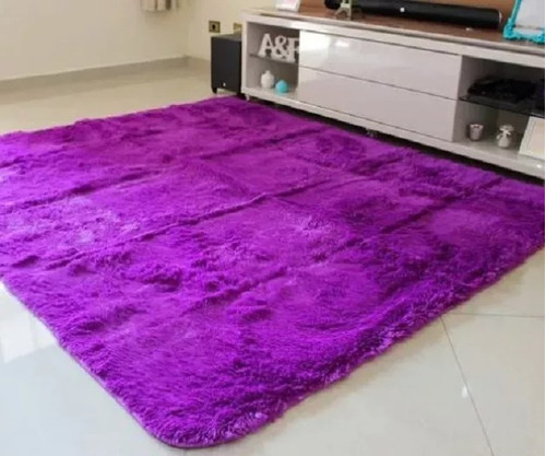 Alfombra 2x1,50 Aprox Sintética Pelo Largo Violeta Oferta