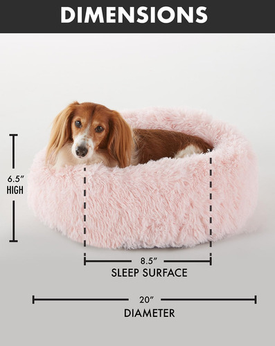 Cama Calma En Forma De Dona Para Perros Y Gatos 50 Cm Rosa