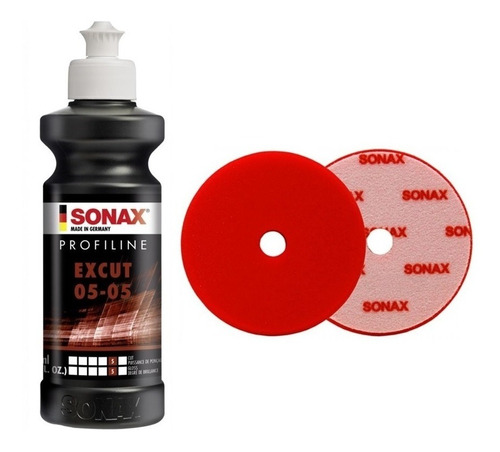 Kit Sonax - Excut 05-05 250ml + Boina Corte Vermelha 5,5