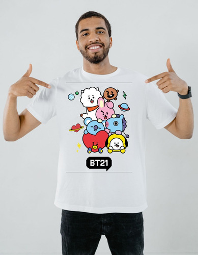 Playera Estampada Bts Bt21 Dtf Monique