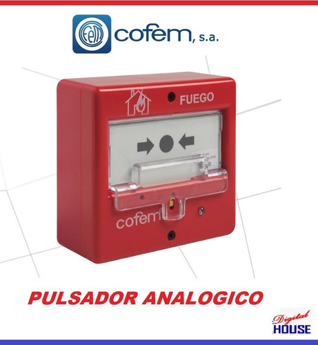 Imagen 1 de 3 de Cofem Pulsador Analogico Lyon  Pucay Manual Alarma Rearmable