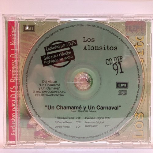 Los Alonsitos - Un Chamame Y Un Carnaval - Single Cd - Ex
