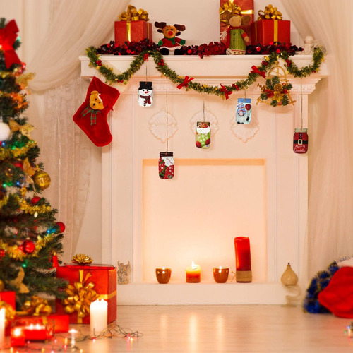 Jetec 24 Pcs Adornos De Árbol De Navidad De Madera Masón Jar