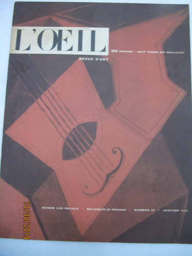 Revista L'oeil Arte Paris 1958 De Colección Nª 37