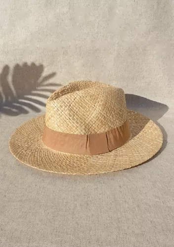 Sombrero Cowboy De Rafia Con Tira Colores Playa Verano Mujer