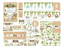Comprar Kit Imprimible Animalitos Baby Safari Selva Textos Editables