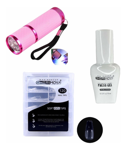 Kit De Press Gel Liquido + Linterna Uv/led