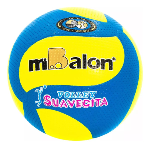 Pelota Mibalón Voley Celular #5 Spiral Azul Y Amarillo