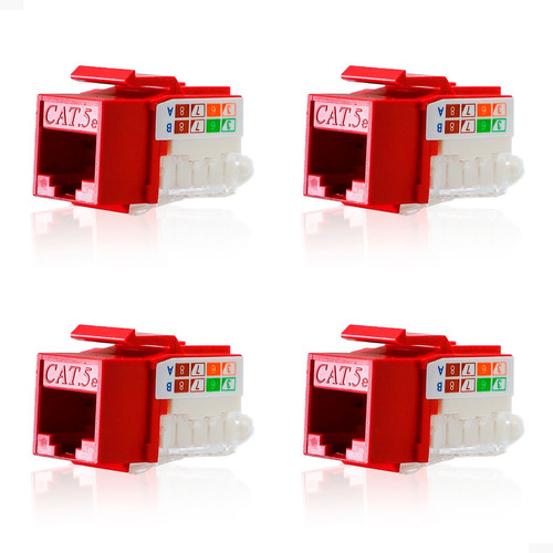 Kit 4 Jack Rj45 Cat5e Rojo Epro-tljack5e-rd Para Epro-fp