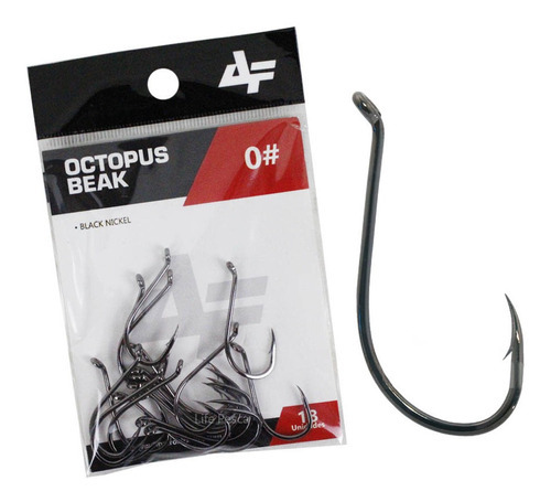 Anzol Albatroz Octopus Beak Black N° 6/0 - 6 Peças